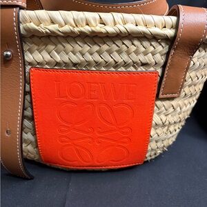Loewe Tan and Orange Woven Tote